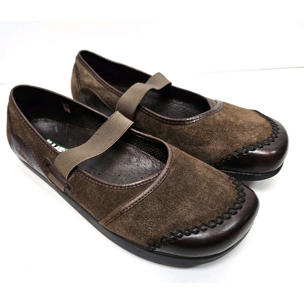 Earth Allure Caribou Mary Janes 8.5 Womens Suede Slip On Brown Loafers